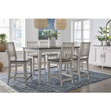 Caraway Counter Height Dining Room Set In Aged Ivory