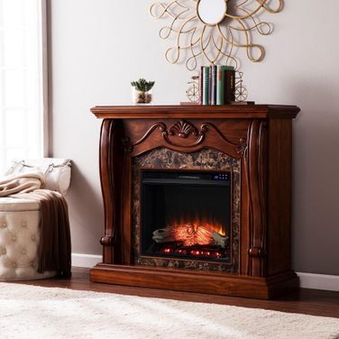 Cardona Touch Screen Electric Fireplace With Faux Marble