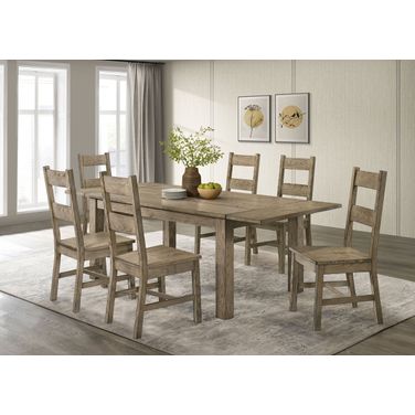 Cardova Solid Wood Extension Dining Room Set In Vineyard Oak