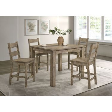 Cardova Square Counter Height Dining Room Set In Vineyard Oak