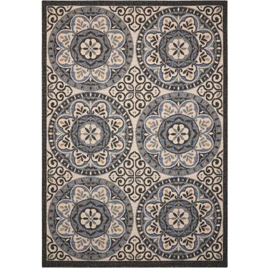 Caribbean Ivory and Charcoal 2'3" x 7'6" Runner Area Rug