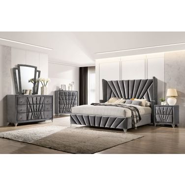 Carissa California King Bed In Gray