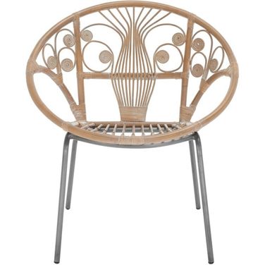 Carlson Grey White Wash Rattan Accent Chair