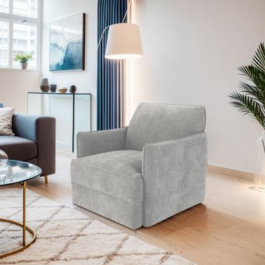 Carly Swivel Chair In Light Grey