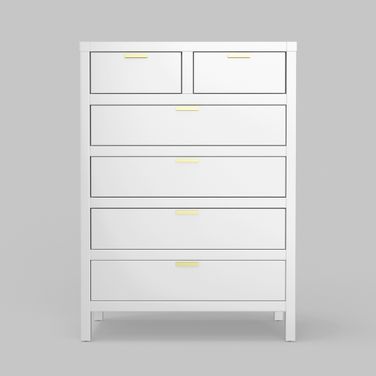 Carmel 6 Drawer Chest In White