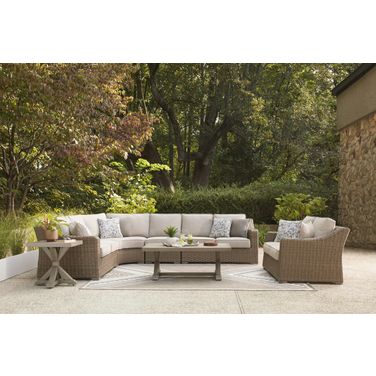 Carmel Bay Outdoor Occasional Table Set In Beige