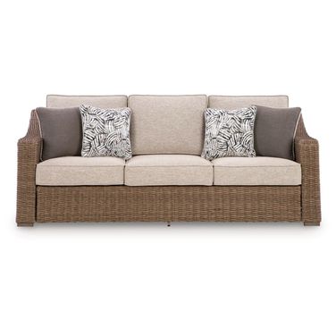 Carmel Bay Outdoor Sofa with Cushion In Beige