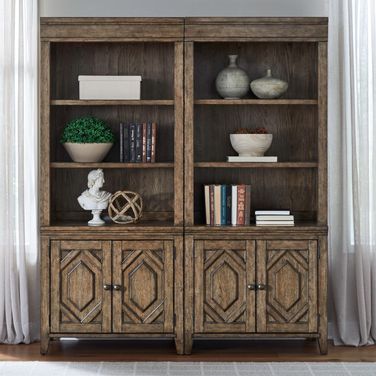 Carolina Park 2 Piece Bunching Bookcase In Amber Brown