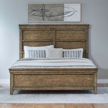 Carolina Park King Panel Bed In Amber Brown