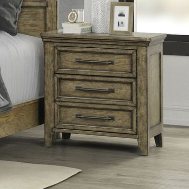 Carolina Park Nightstand with Charging Station In Brown
