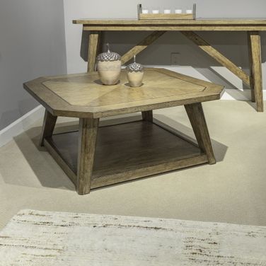 Carolina Park Octagonal Cocktail Table In Brown
