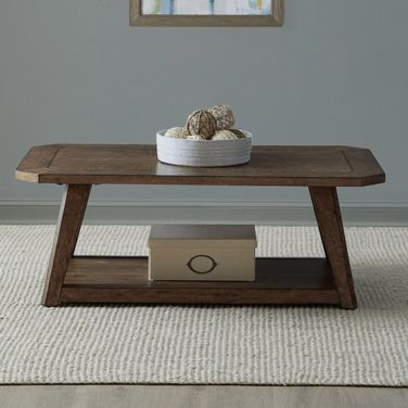 Carolina Park Rectangular Cocktail Table In Amber Brown