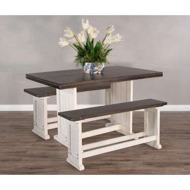 Carriage House Counter Height Breakfast Table Set With Benches