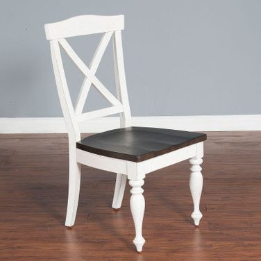 Carriage House Wood X-Back Dining Chair Set of 2 In European Cottage