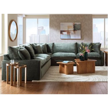 Carriage View 3-Piece Sectional In Jade