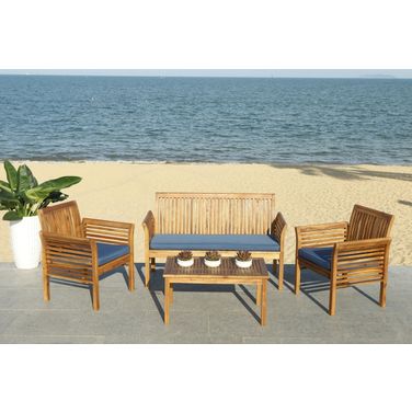 Carson Natural/Navy 4 Piece Outdoor Set