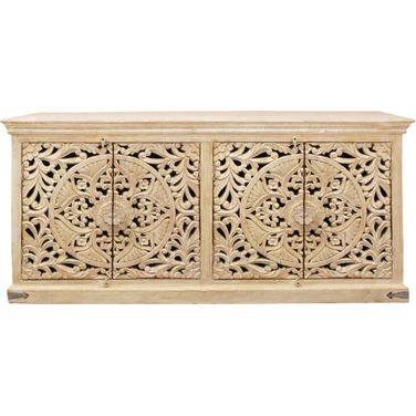 Carter Flores 4 Door Sideboard In Distressed White