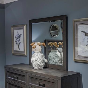 Caruso Heights Landscape Mirror In Aged Whiskey