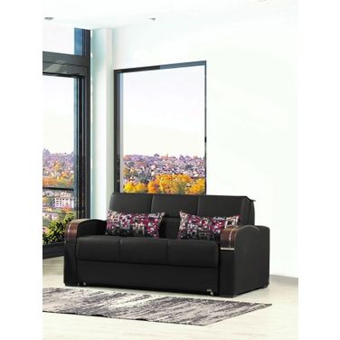 Casamode Sleep Plus Black PU Loveseat Sleeper