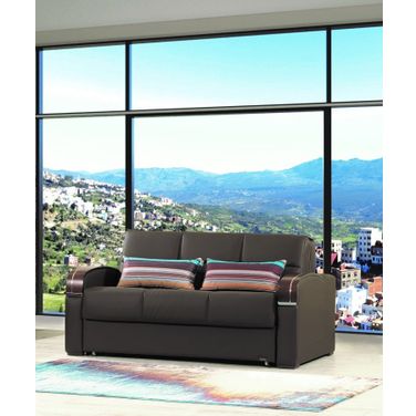 Casamode Sleep Plus Brown PU Loveseat Sleeper