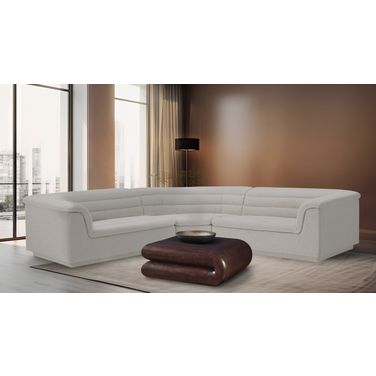 Cascade Boucle Fabric Modular Sectional In Cream