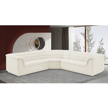 Cascade Fabric Modular Sectional In Cream Velvet