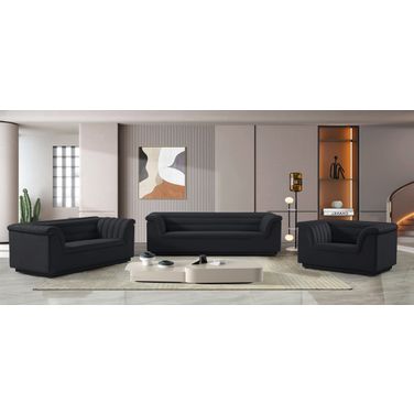 Cascade Velvet Fabric Living Room Set In Black
