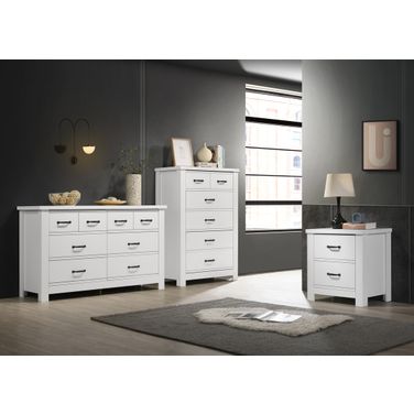 Cassini 3 Piece Bedroom Set In White