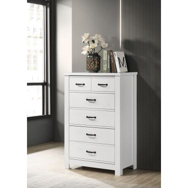 Cassini 31 Inch 5 Drawer Chest In White