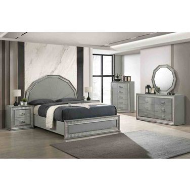 Cassiopeia Bedroom Set In Metallic Gray