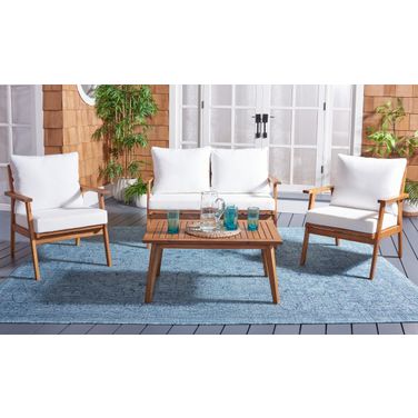 Castalia 4 Piece Outdoor Living Set In Beige and Brown