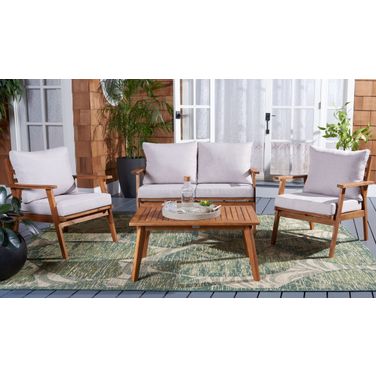 Castalia 4 Piece Outdoor Living Set In Light Grey