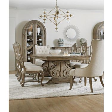 Castella Medium Wood Extendable Rectangle Dining Room Set