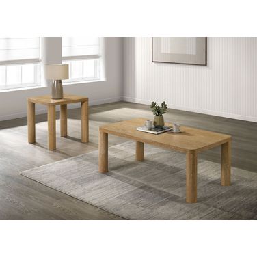 Castlewood Engineered Wood Occasional Table Set In Washed Oak