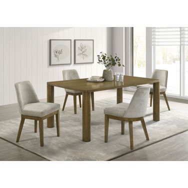 Castlewood Rectangular Wood Dining Room Set In Brown Oak