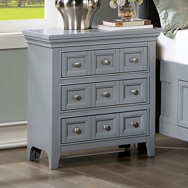 Castlile Night Stand With Usb In Gray