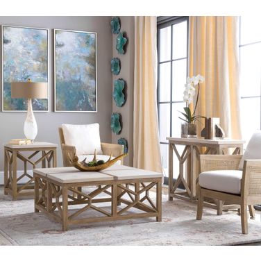Catali Warm Oatmeal Stone Occasional Table Set
