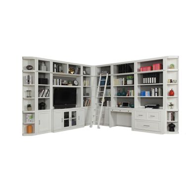 Catalina 13 Piece Corner Library Wall In White