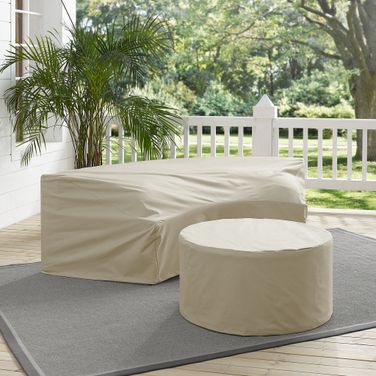 Catalina 2 Piece Outdoor Furniture Cover Set In Tan