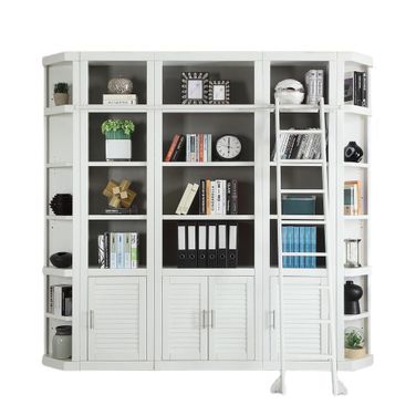 Catalina 6 Piece Library Wall With Ladder In White