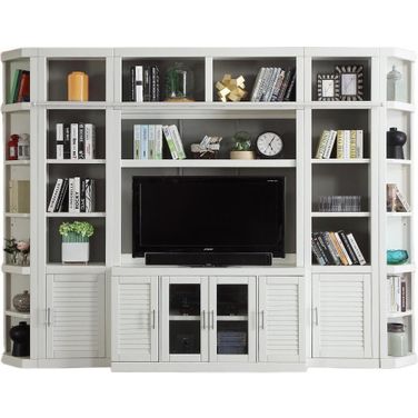 Catalina 6 Piece Small Entertainment Wall In White