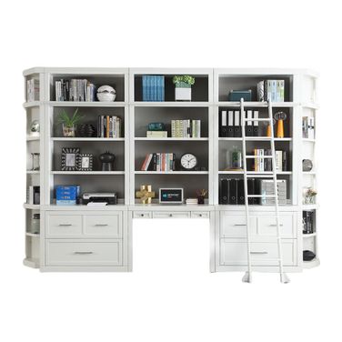 Catalina 9 Piece Workspace Library Wall In White
