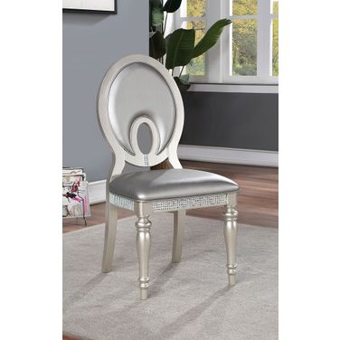 Cathalina Side Chair Set of 2 In Silver