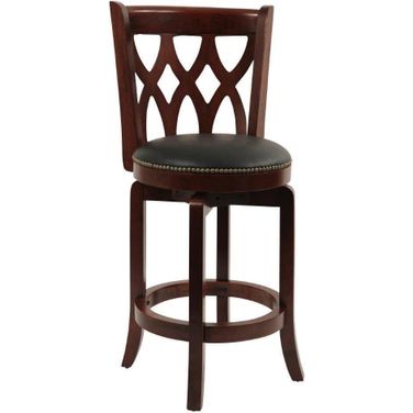 Cathedral 24 Inch Swivel Counter Stool In Cherry