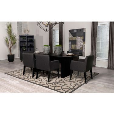 Catherine Rectangular Double Pedestal Dining Room Set In Black