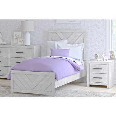 Cayboni Whitewash Youth Panel Bedroom Set