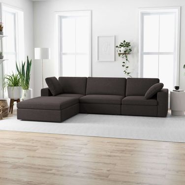 Cecilia Modern Modular Corner Sectional Sofa In Dark Grey