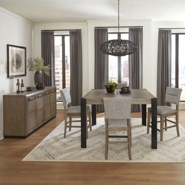 Cedar Fork 54 Inch Dining Set In Smoked Arabica