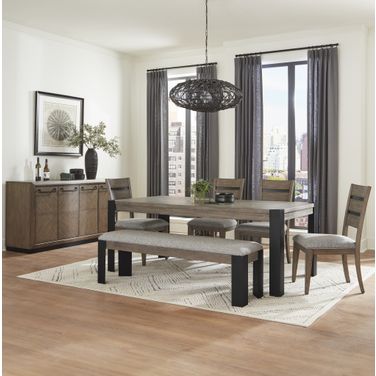 Cedar Fork 78 Inch Rectangular Dining Room Set In Smoked Arabica