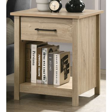 Celeste 20 Inch 1-Drawer Nightstand Bedside Table In Light Oak